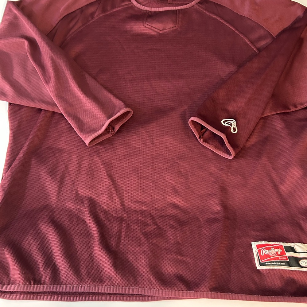 Rawlings Burgundy Long Sleeve Warm‎ Up Pullover